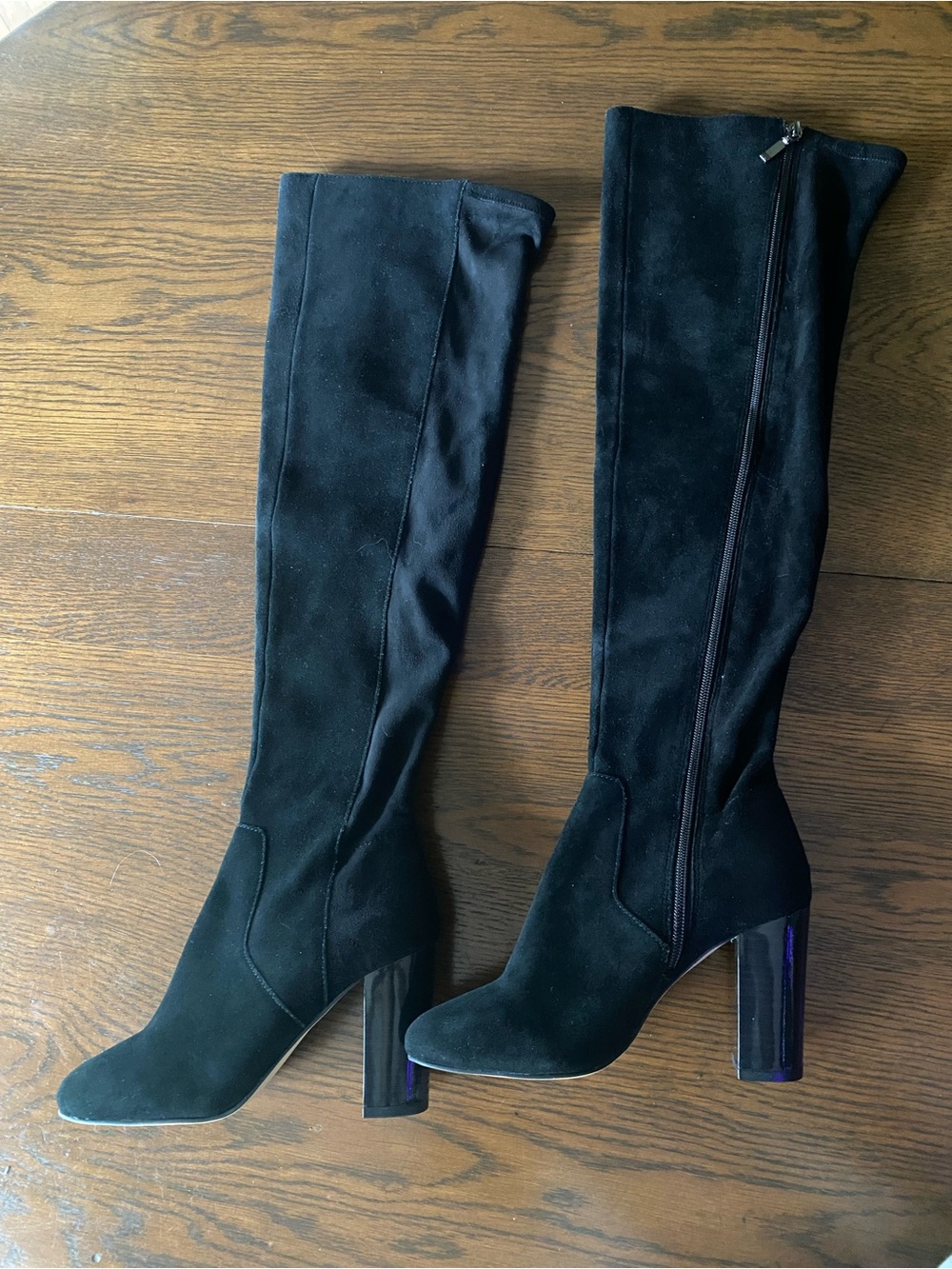 Black thigh high boots